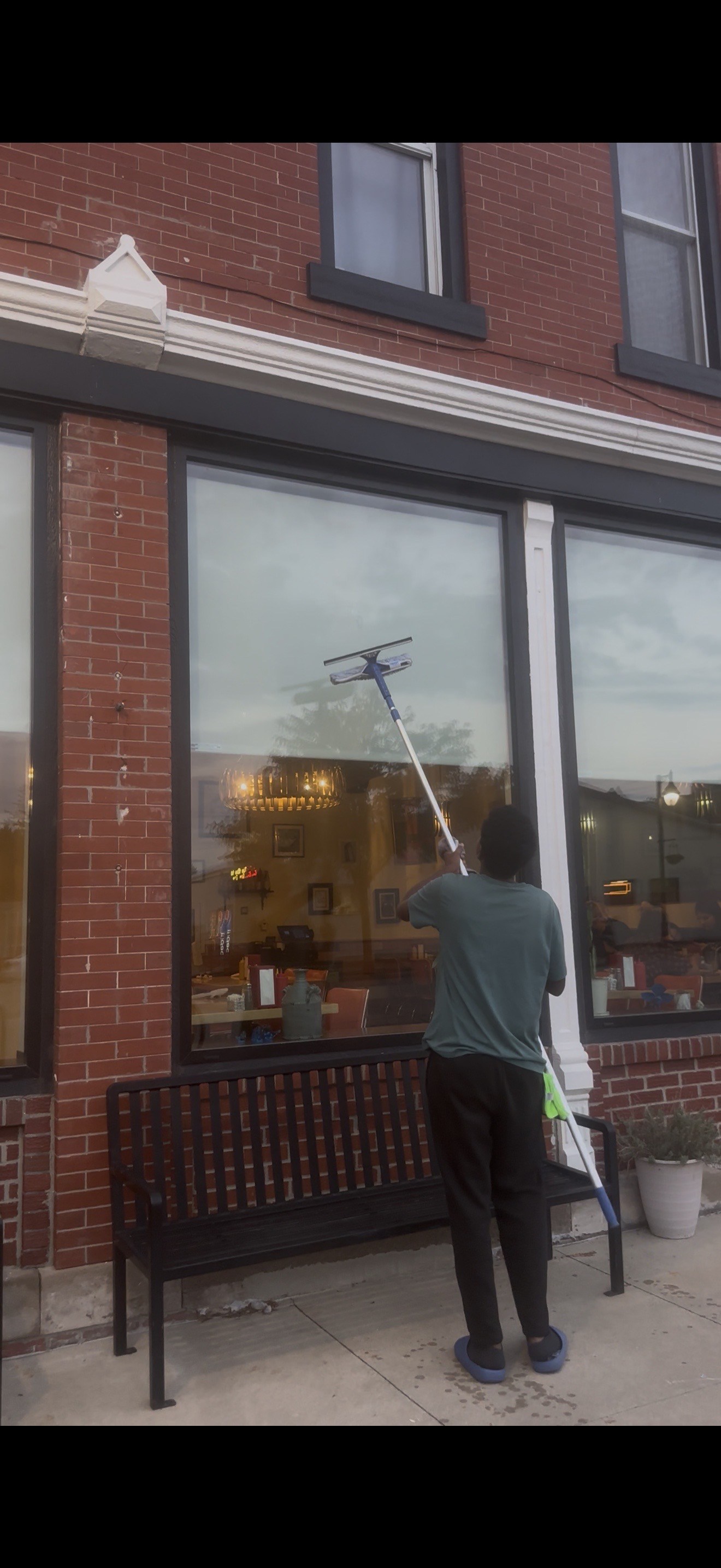 Window cleaning door